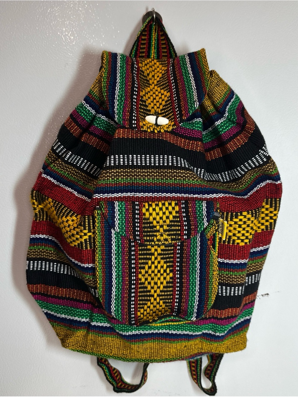 Artesanias Mr Pinzon Woven Backpack Bag Aztec Boho Mexico Colorful Stripe *READ*